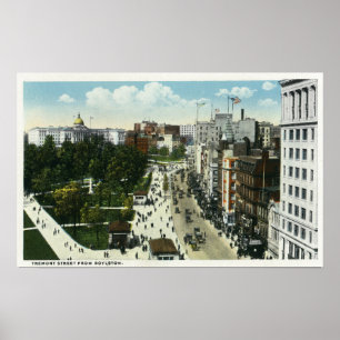 Póster Vista da rua de Tremont de Boylston