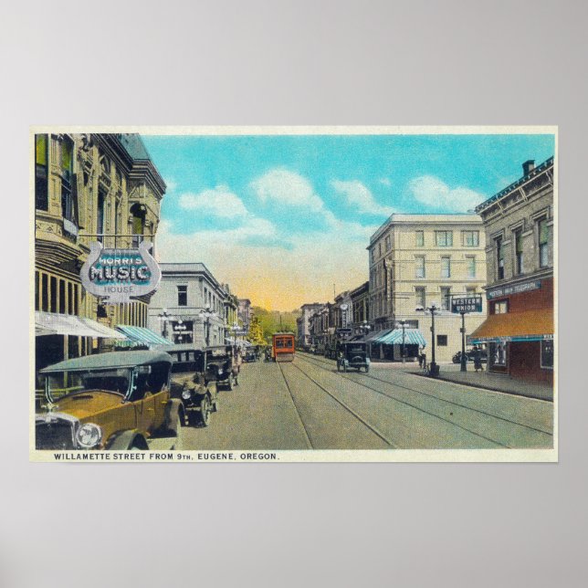 Póster Vista da Rua Nona da Rua Willamette (Frente)