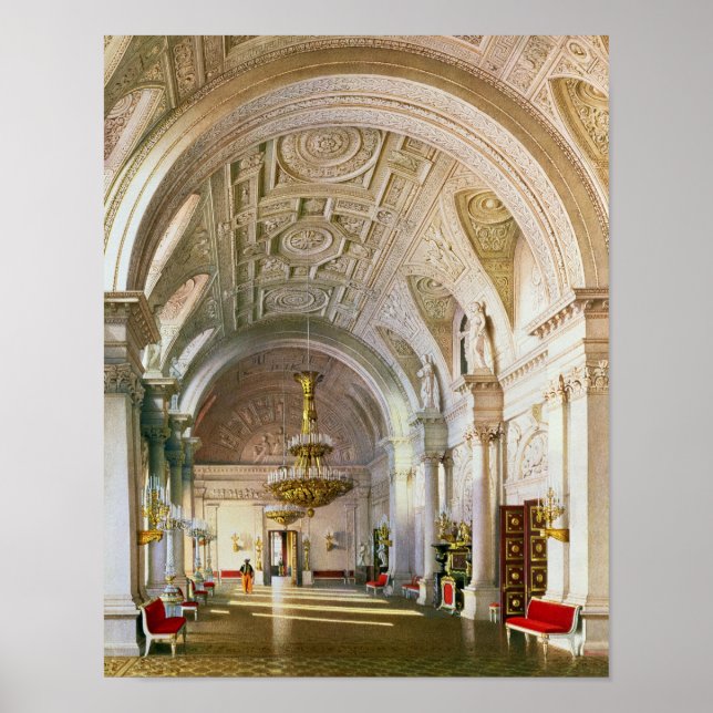 Poster Vista da Sala Branca no Palácio de Inverno (Frente)