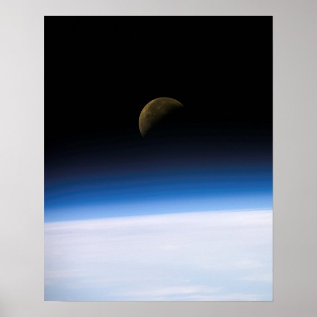 Póster Vista da Terra e Lua da Colômbia (STS-107) (Frente)