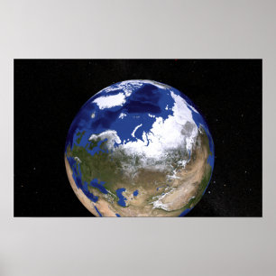 Poster Vista da terra que mostra a região ártica