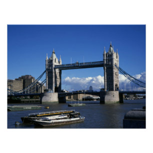 Póster Vista da Tower Bridge dos anos 90