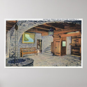 Póster Vista das bandeiras americanas, britânicas, &