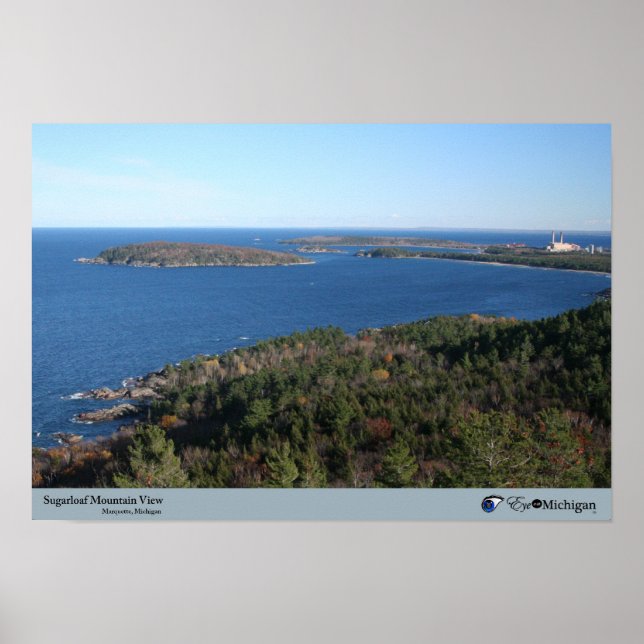 Poster Vista das Montanhas do Sugarloaf - Marquette, MI (Frente)