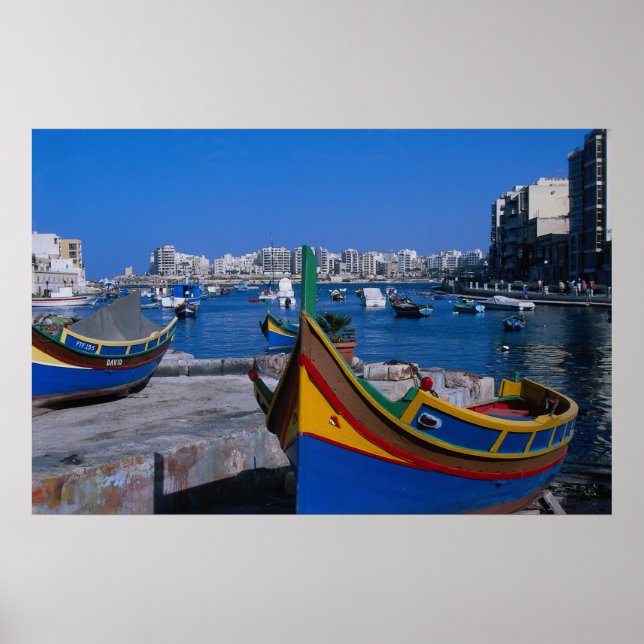 Póster Vista das Ruas. Julian, Malta (Frente)