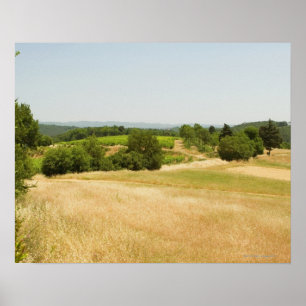 Poster Vista de alto ângulo de um campo, Província de Sie