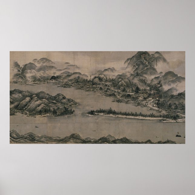 Poster Vista de Ama-no-Hashidate por Sesshō Tōyō (Frente)