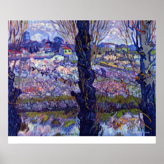 Póster Vista de Arles por Vincent van Gogh (Frente)