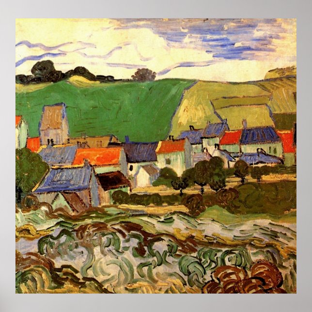 Poster Vista de Auvers Vincent van Gogh (Frente)