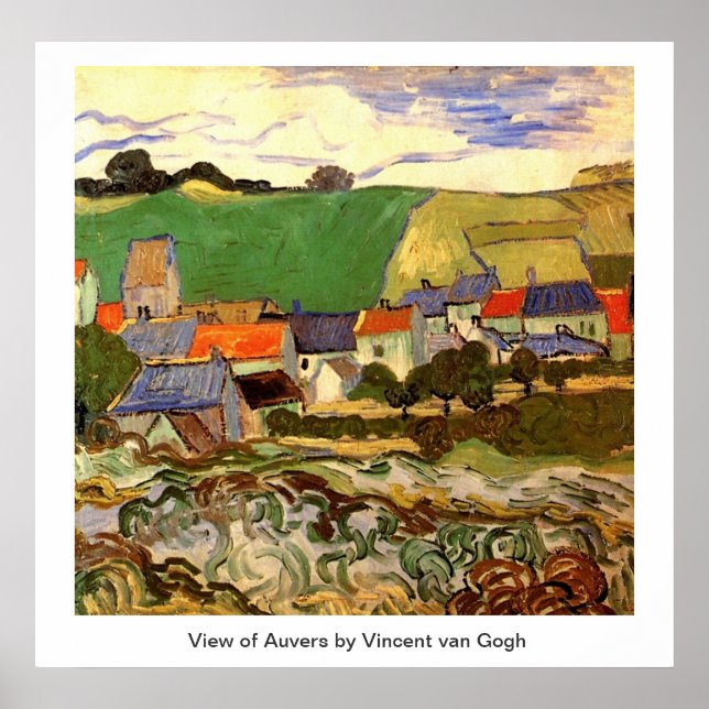 Póster Vista de Auvers Vincent van Gogh (Frente)