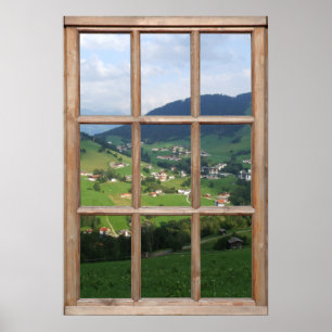 Poster Vista de Baixas de Texto Alpinas a partir de uma J