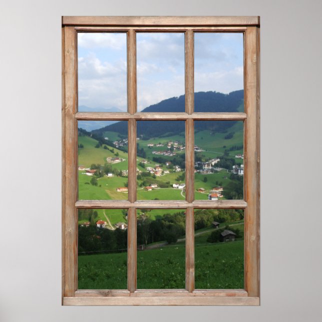 Poster Vista de Baixas de Texto Alpinas a partir de uma J (Frente)