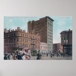 Póster Vista de Broadway, 14a rua, avenida Junctio de San