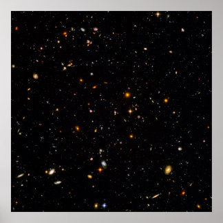 Póster Vista de Campo Ultra Profundo do Hubble de 10.000 