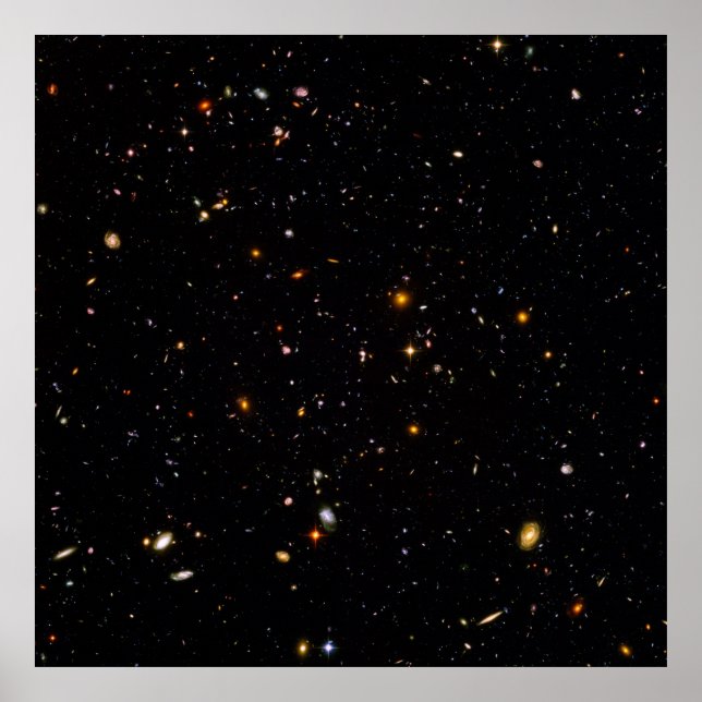 Póster Vista de Campo Ultra Profundo do Hubble de 10.000  (Frente)
