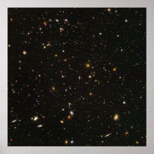 Póster Vista de Campo Ultraprofundo do Hubble - HUDF - N