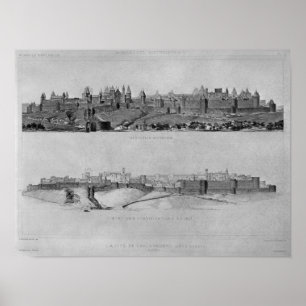 Póster Vista de Carcassonne do lado oeste