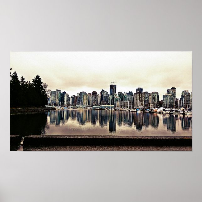 Poster Vista de Cidade de Vancouver (Frente)
