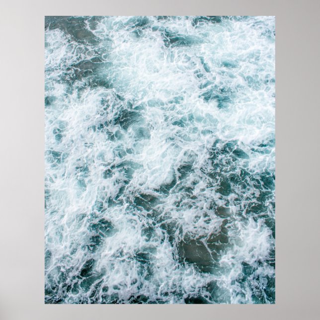 Poster Vista de cima das ondas do oceano (Frente)