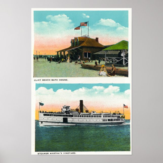 Poster Vista de Cliff Beach Bath House (Frente)