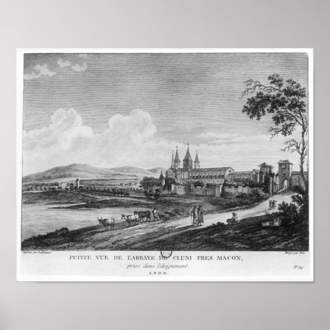 Póster Vista de Cluny Abbey (Frente)