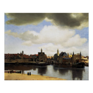 Póster Vista de Delft Johannes Vermeer lustroso