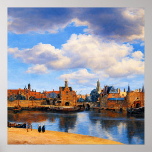 Poster Vista de Delft por Johannes Vermeer