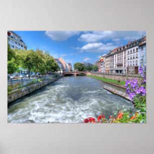 Poster Vista de Estrasburgo da ponte em dia claro