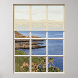 Poster Vista de Ilha Escocesa da Janela