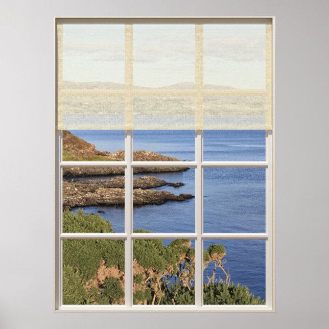 Poster Vista de Ilha Escocesa da Janela (Frente)