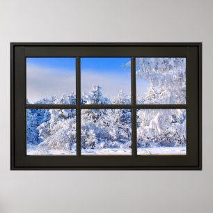 Poster Vista de inverno de neve fresca - Illusão de jane
