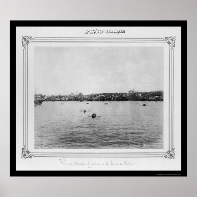 Póster Vista de Istambul de Galata 1885 (Frente)