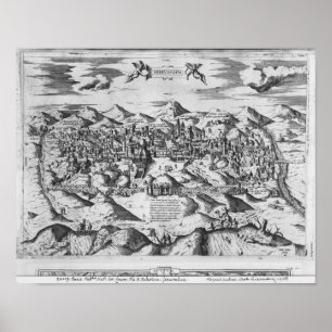 Poster Vista de Jerusalem, 1570?