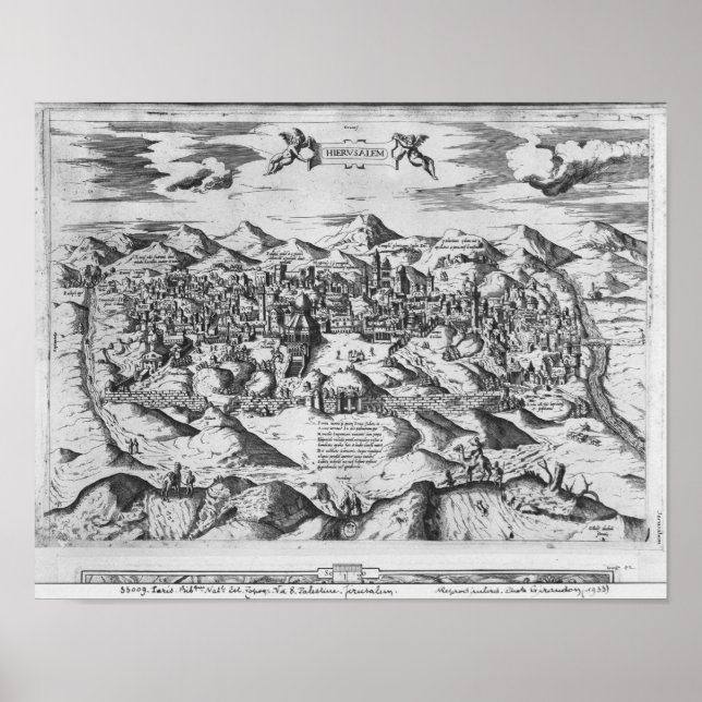 Poster Vista de Jerusalém, 1570? (Frente)