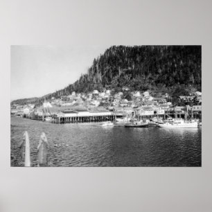 Póster Vista de Ketchikan, fotografia do beira-rio de