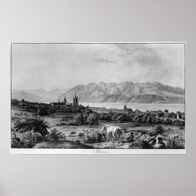 Póster Vista de Lausanne (Frente)