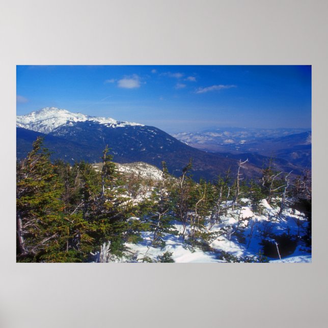 Poster Vista de Linha de inverno do Monte Washington (Frente)