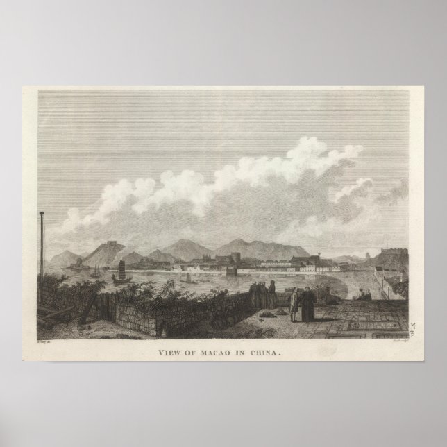 Poster Vista de Macau na China (Frente)