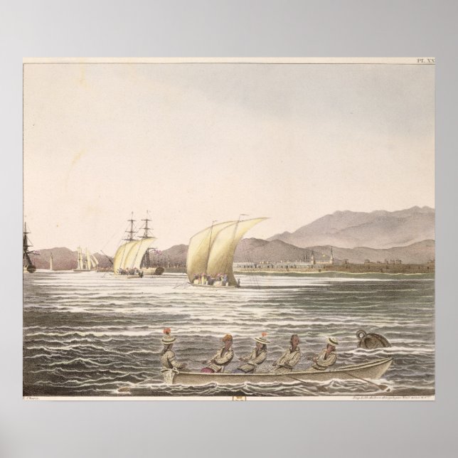 Póster Vista de Manila, Filipinas, 1826 (Frente)