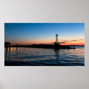 Póster Vista de Montevideo no alvorecer, Uruguai