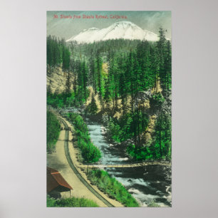 Poster Vista de Mt. Shasta da retirada de Shasta