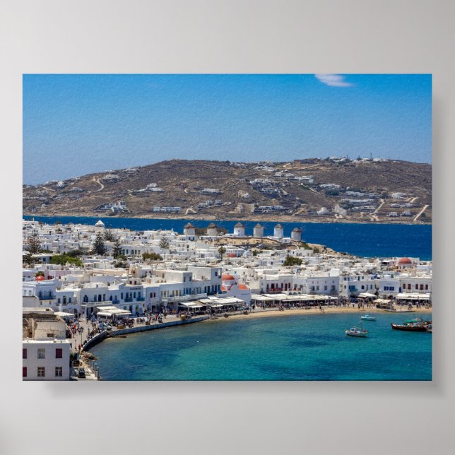 Poster Vista de Mykonos Grécia (Frente)