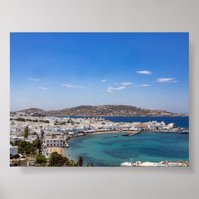 Poster Vista de Mykonos Grécia (Frente)