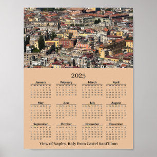 Poster Vista de Nápoles, Itália 2026 Cartaz de Calendário