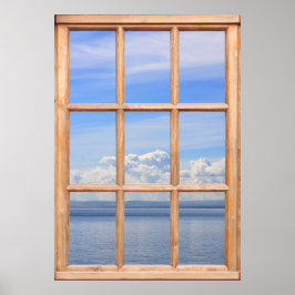 Póster Vista de Oceano Estática e Pacífica a partir de um