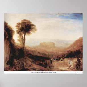 Póster Vista de Orvieto, pintada em Roma por Joseph
