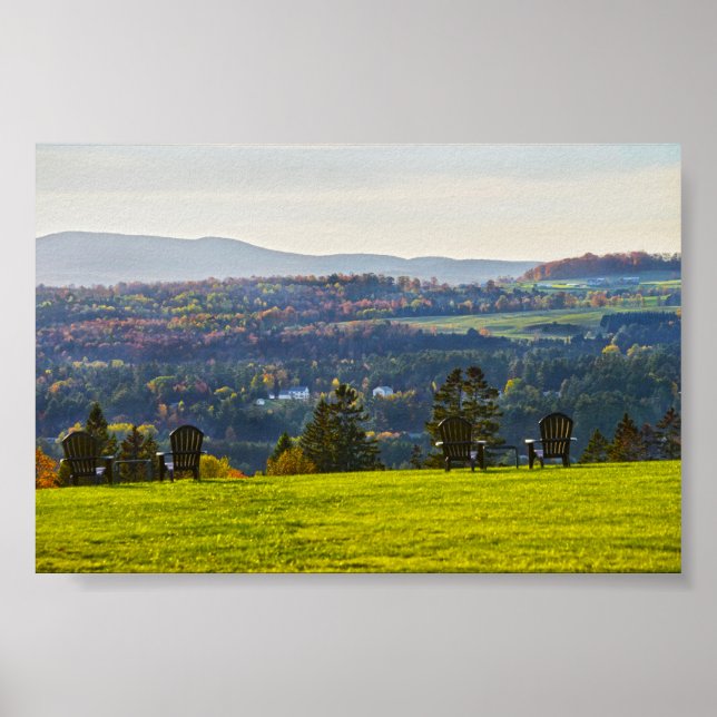 Poster Vista de Outono em Vermont à Tarde (Frente)