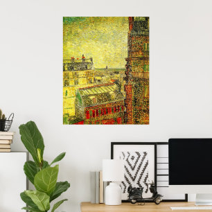 Póster Vista de Paris do Quarto de Vincent por Vincent va
