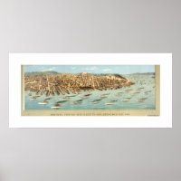 Vista de Pássaro da Frota na Baía de São Francisco