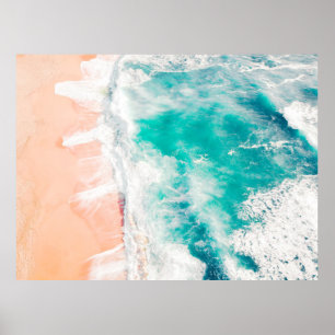 Poster Vista de pássaro das ondas oceânicas